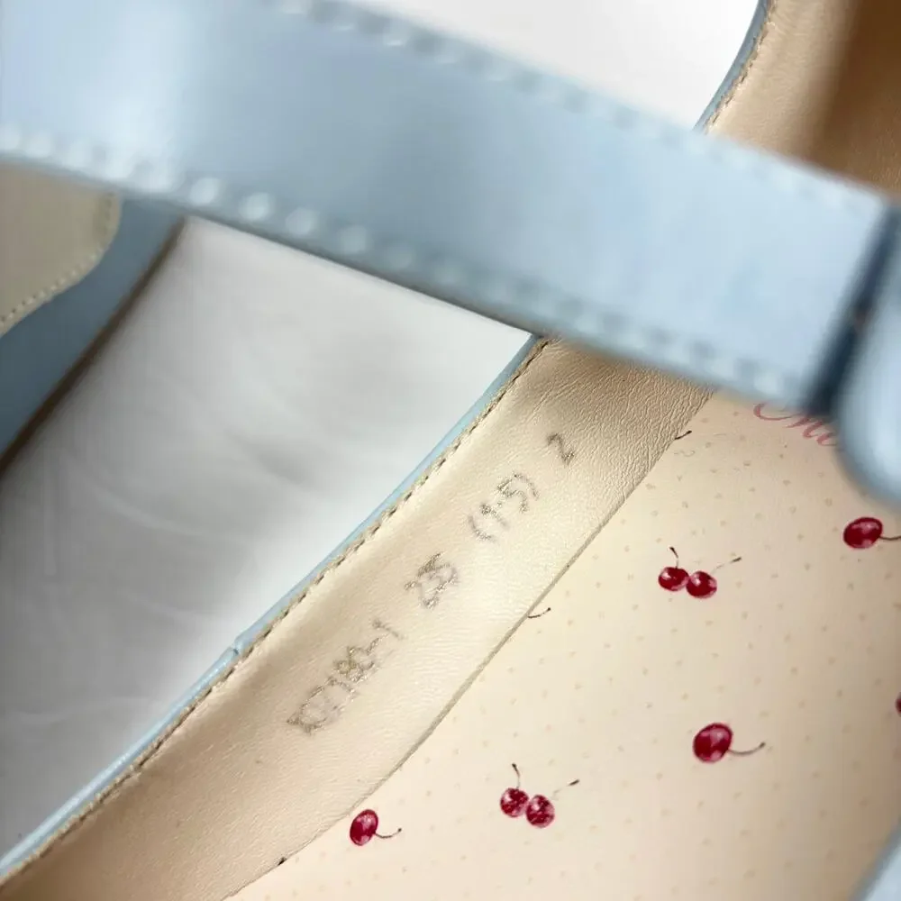 Lolita Coquette Platform Shoes Blue Ankle Strap Sz 6.5 - 7 Kawaii Cosplay‎ Hime
